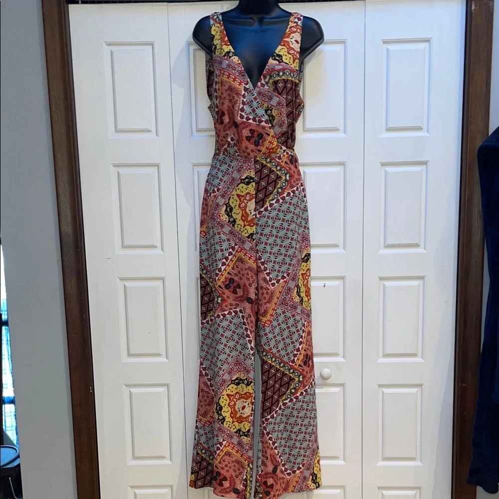 Harlyn by Anthropology Vibrant Patchwork Jumpsuit - Picture 1 of 12
